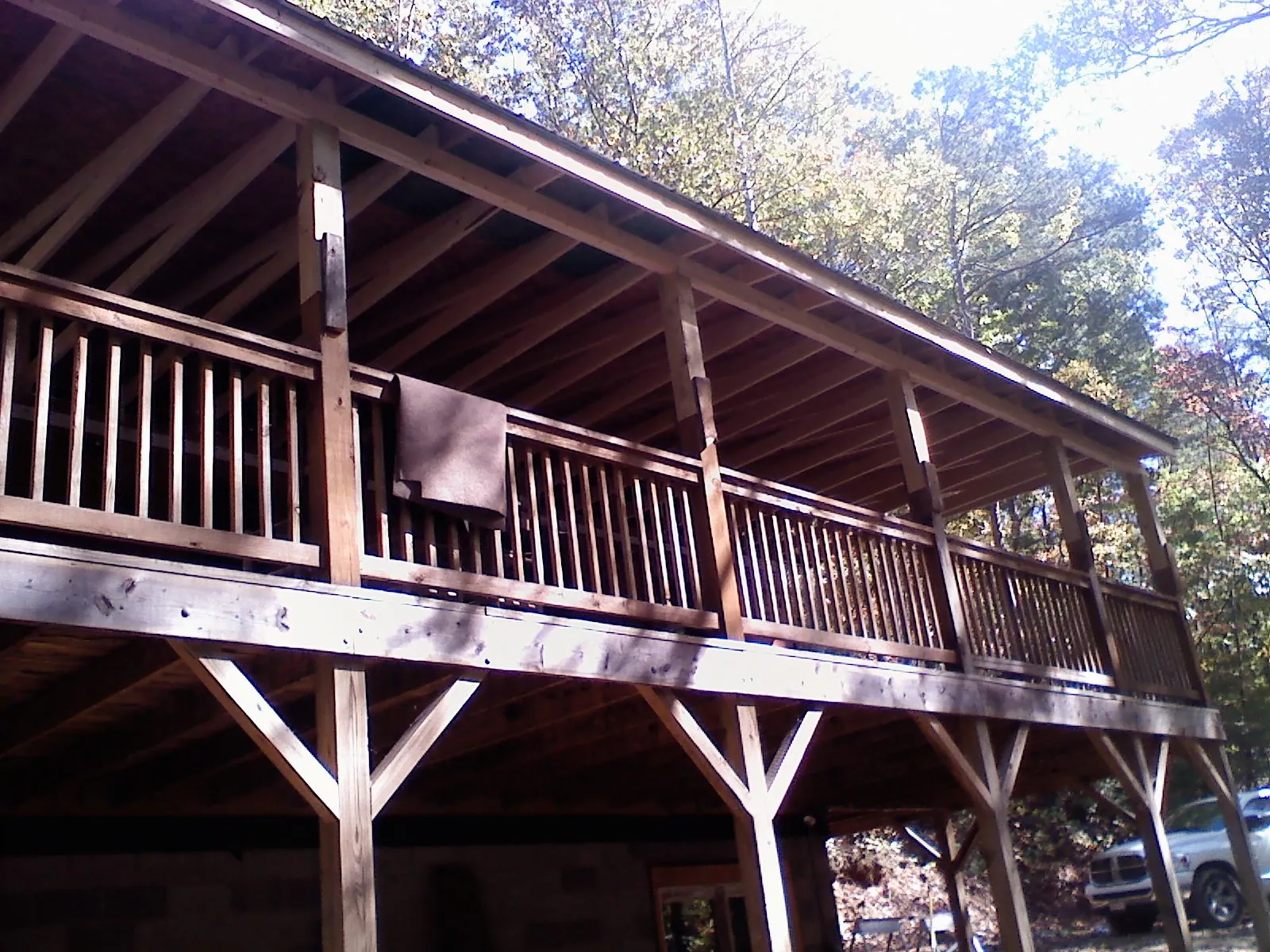 Timber framing under a new elevated porch and deck — Roof Leak Repair in Neversink by Roofing Brothers